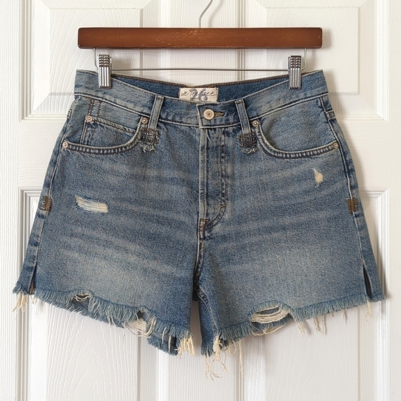 We The Free Pants - We The Free Relaxed Medium Wash High Waisted Button Fly Cut Off Jean Shorts 26